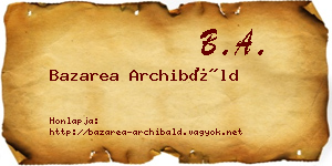 Bazarea Archibáld névjegykártya